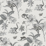 Wallpaper Botanicals & Lemurs Peel & Stick Wallpaper // White