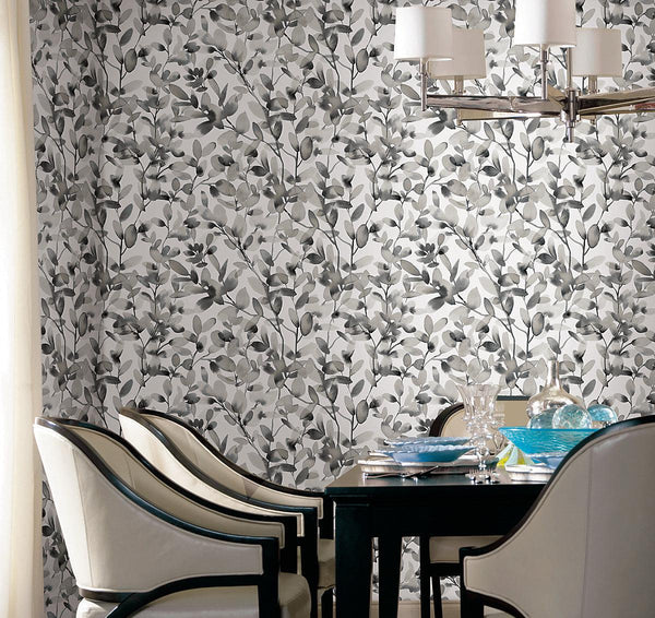 Wallpaper Botany Vines Peel & Stick Wallpaper // Grey