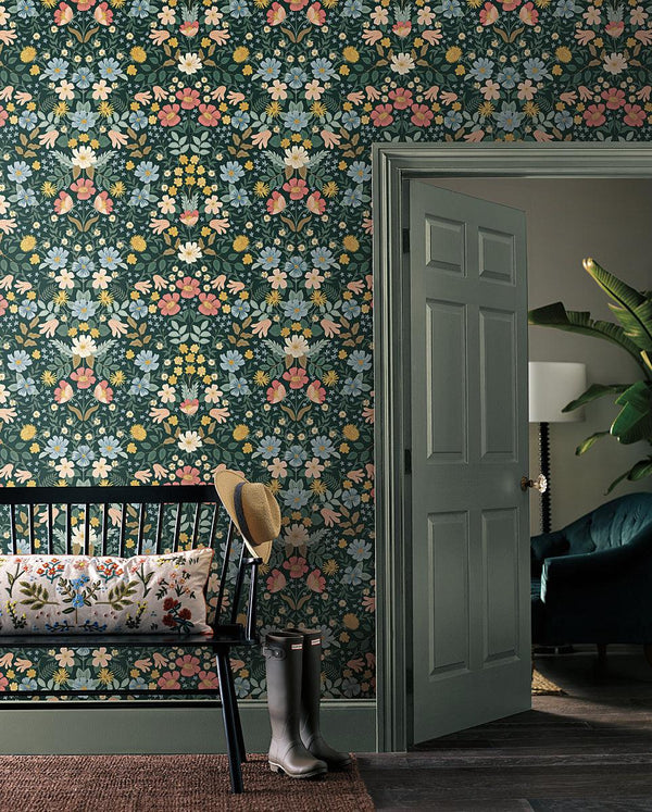 Wallpaper Bramble Garden Peel & Stick Wallpaper // Emerald
