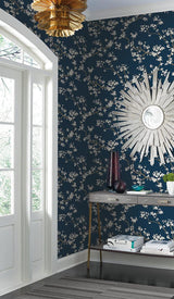 Wallpaper Branches Wallpaper // Navy