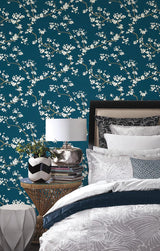 Wallpaper Branches Wallpaper // Navy