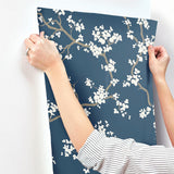 Wallpaper Branches Wallpaper // Navy