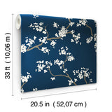 Wallpaper Branches Wallpaper // Navy
