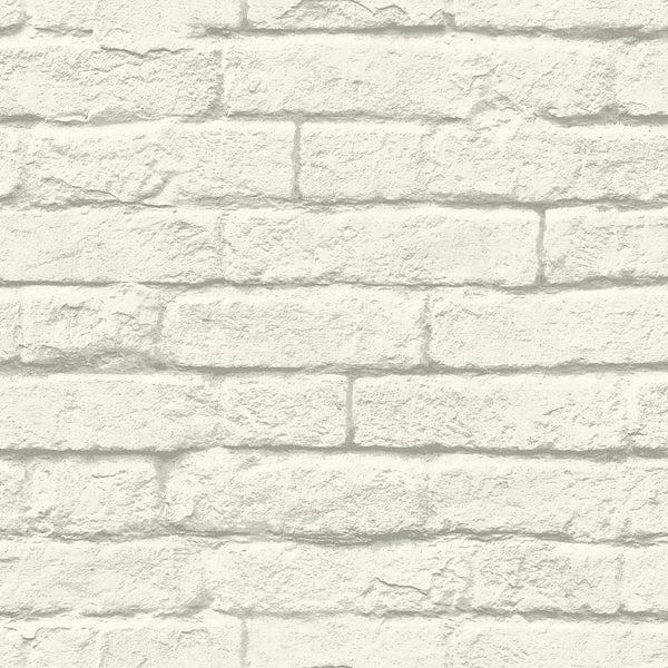 Wallpaper Brick & Mortar Wallpaper // White & Grey 