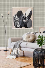 Wallpaper British Heritage Sauvage Plaid Wallpaper // Grey White