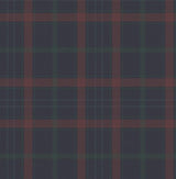 Wallpaper British Heritage Sauvage Plaid Wallpaper // Navy & Red