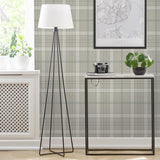 Wallpaper British Heritage Sauvage Plaid Wallpaper Sample // Grey White