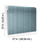 Wallpaper Broken Boucle Stripe Wallpaper // Blue