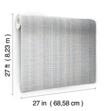Wallpaper Broken Boucle Stripe Wallpaper // Putty & Blue