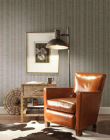 Wallpaper Broken Boucle Stripe Wallpaper // Red & Blue