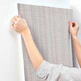 Wallpaper Broken Boucle Stripe Wallpaper // Red & Blue