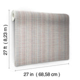 Wallpaper Broken Boucle Stripe Wallpaper // Red & Blue