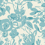 Wallpaper Brushstroke Floral Wallpaper // Aqua