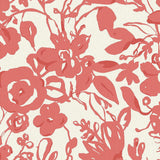 Wallpaper Brushstroke Floral Wallpaper // Coral