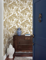 Wallpaper Brushstroke Floral Wallpaper // Gold