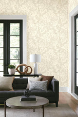 Wallpaper Brushstroke Floral Wallpaper // Taupe