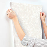 Wallpaper Budding Branch Silhouette Wallpaper // Beige