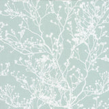 Wallpaper Budding Branch Silhouette Wallpaper // Blue