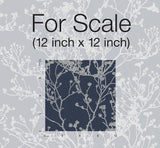 Wallpaper Budding Branch Silhouette Wallpaper // Navy