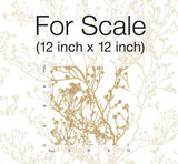 Wallpaper Budding Branch Silhouette Wallpaper // White & Gold