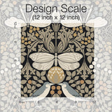 Wallpaper Butterfly Garden Wallpaper // Black Metallic