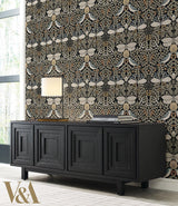 Wallpaper Butterfly Garden Wallpaper // Black Metallic