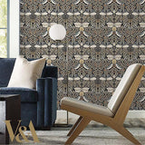 Wallpaper Butterfly Garden Wallpaper // Black Metallic