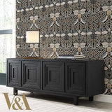 Wallpaper Butterfly Garden Wallpaper // Black Metallic