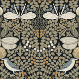 Wallpaper Butterfly Garden Wallpaper // Black Metallic
