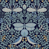 Wallpaper Butterfly Garden Wallpaper // Blue