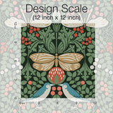 Wallpaper Butterfly Garden Wallpaper // Green Metallic