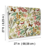 Wallpaper Butterfly House Wallpaper // Light Taupe & Coral