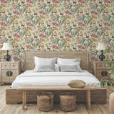 Wallpaper Butterfly House Wallpaper // Taupe & Coral