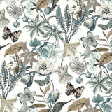 Wallpaper Butterfly House Wallpaper // White & Blue