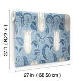 Wallpaper Canterbury Bells Wallpaper // Blue