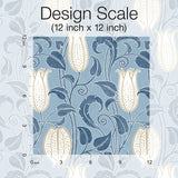 Wallpaper Canterbury Bells Wallpaper // Blue