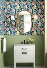 Wallpaper Canterbury Bells Wallpaper // Navy