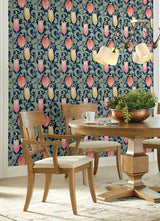 Wallpaper Canterbury Bells Wallpaper // Navy