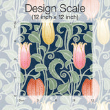 Wallpaper Canterbury Bells Wallpaper // Navy