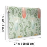 Wallpaper Canterbury Bells Wallpaper // Sage