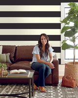 Wallpaper Canvas Stripe Wallpaper // Black & White