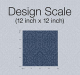 Wallpaper Cathedral Damask Wallpaper // Blue