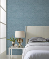 Wallpaper Challis Woven Wallpaper // Blue