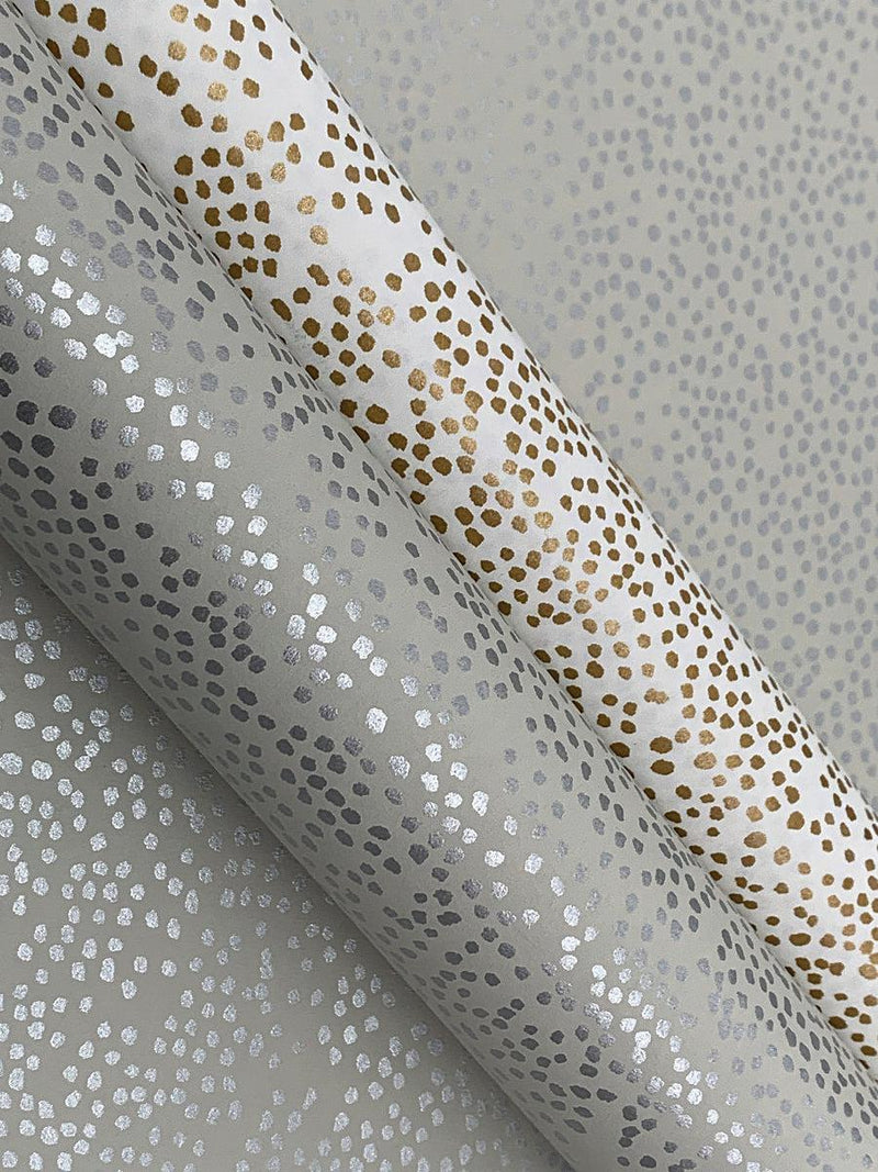 Wallpaper Champagne Dots Wallpaper // Beige Metallic 