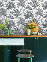 Wallpaper Champagne Toile Wallpaper // Black & White