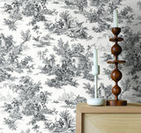 Wallpaper Champagne Toile Wallpaper // Black & White