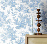 Wallpaper Champagne Toile Wallpaper // Blue & White