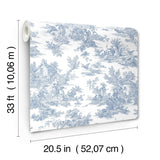 Wallpaper Champagne Toile Wallpaper // Blue & White