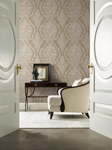 Wallpaper Charleston Damask Wallpaper // Bronze