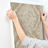 Wallpaper Charleston Damask Wallpaper // Bronze